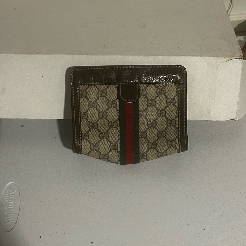 Vintage Gucci Sherry Line Monogram Canvas Cosmetic Pouch Clutch Case